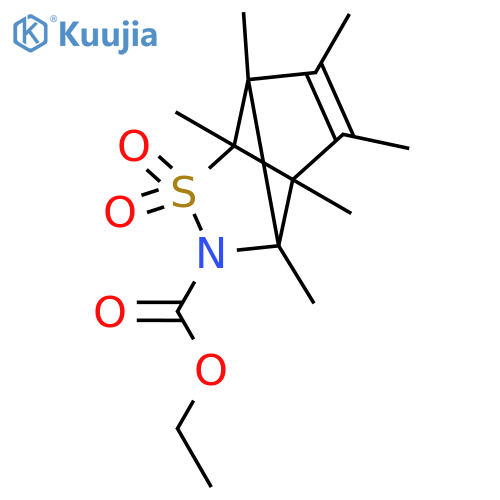 Ethyl 1,2,5,6,7,8-hexamethyl-3-thia-4-azatricyclo[3.3.0.02,6]oct-7-ene-4-carboxylate 3,3-dioxide structure