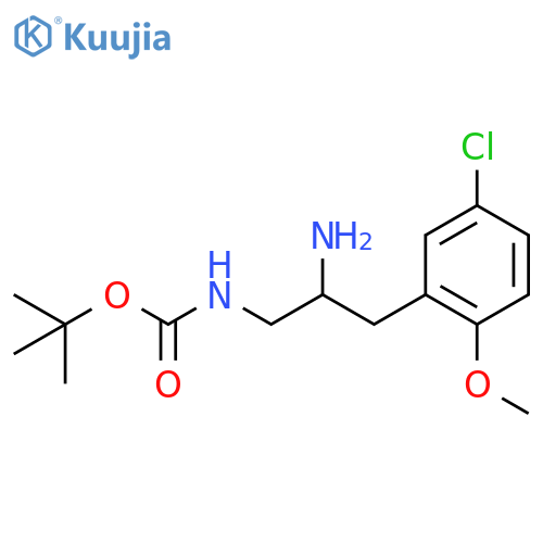 tert-butyl N-2-amino-3-(5-chloro-2-methoxyphenyl)propylcarbamate structure