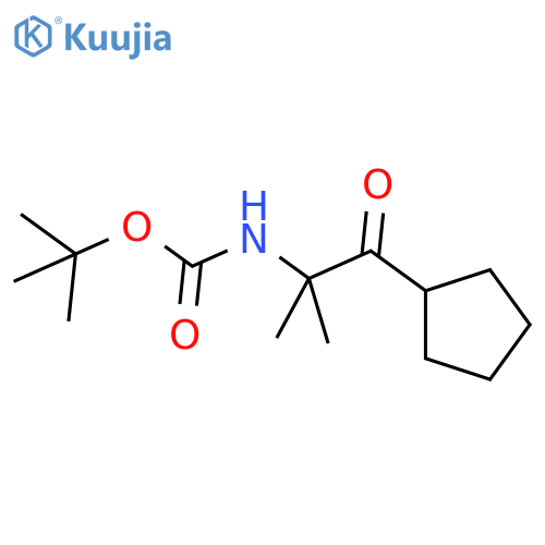 tert-butyl N-(1-cyclopentyl-2-methyl-1-oxopropan-2-yl)carbamate structure