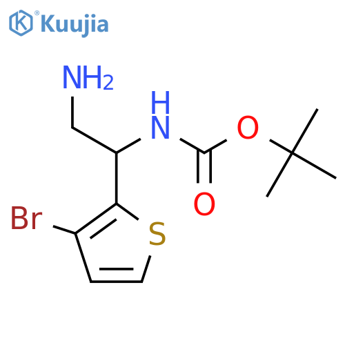 tert-butyl N-2-amino-1-(3-bromothiophen-2-yl)ethylcarbamate structure