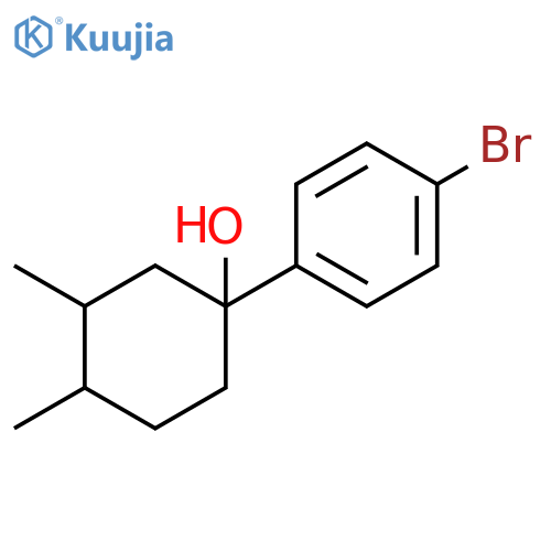 1-(4-bromophenyl)-3,4-dimethylcyclohexan-1-ol structure