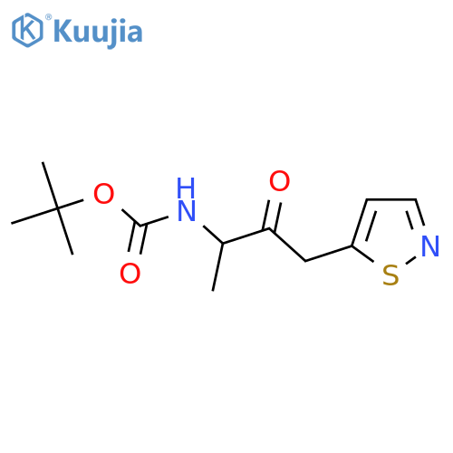 tert-butyl N-[3-oxo-4-(1,2-thiazol-5-yl)butan-2-yl]carbamate structure
