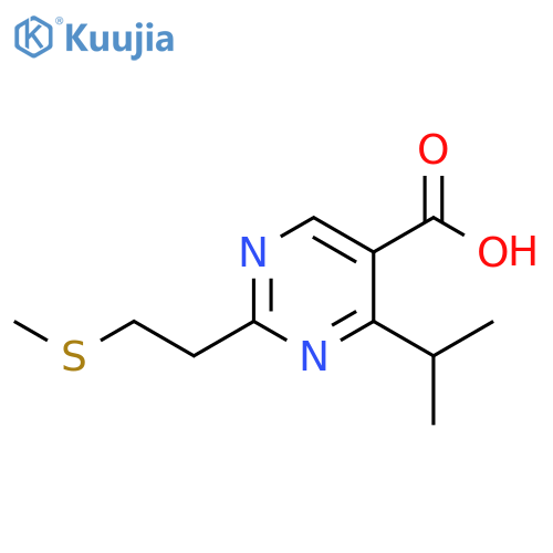 5-Pyrimidinecarboxylic acid, 4-(1-methylethyl)-2-[2-(methylthio)ethyl]- structure