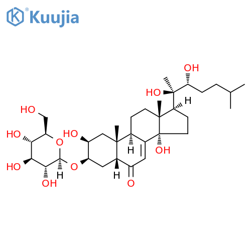 (2beta,3beta,5beta,14xi,22R)-2,14,20,22-tetrahydroxy-6-oxocholest-7-en-3-yl beta-D-glucopyranoside structure