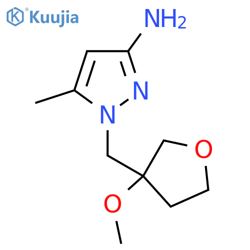 1-(3-methoxyoxolan-3-yl)methyl-5-methyl-1H-pyrazol-3-amine structure