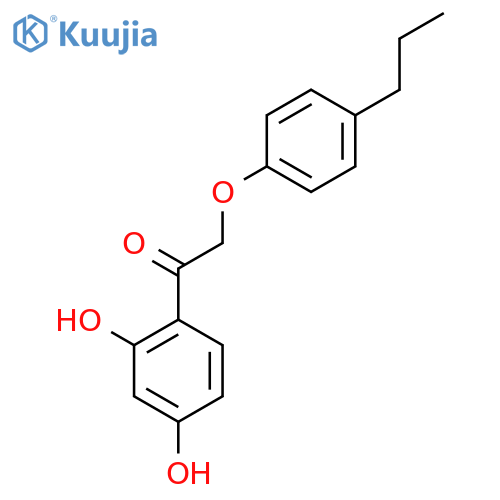1-(2,4-dihydroxyphenyl)-2-(4-propylphenoxy)ethan-1-one structure