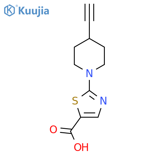 2-(4-ethynylpiperidin-1-yl)-1,3-thiazole-5-carboxylic acid structure