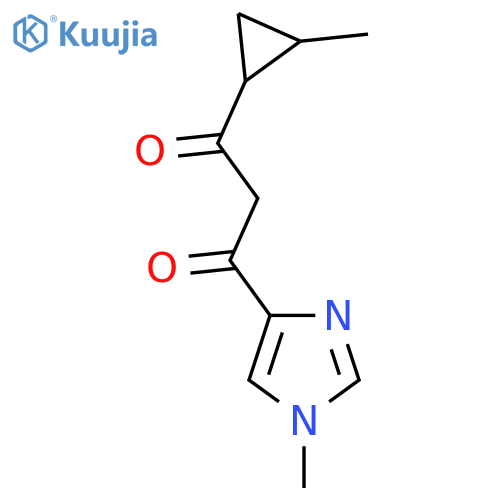 1-(1-methyl-1H-imidazol-4-yl)-3-(2-methylcyclopropyl)propane-1,3-dione structure