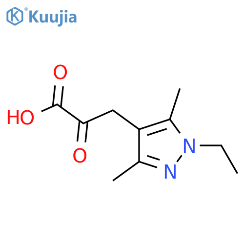 3-(1-ethyl-3,5-dimethyl-1H-pyrazol-4-yl)-2-oxopropanoic acid structure