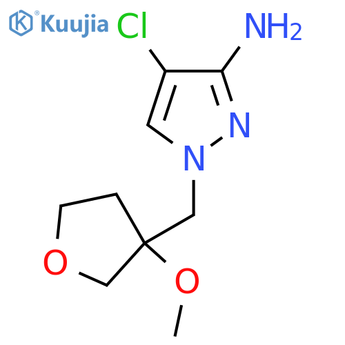 4-chloro-1-(3-methoxyoxolan-3-yl)methyl-1H-pyrazol-3-amine structure