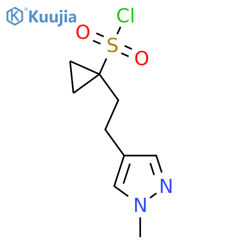 1-2-(1-methyl-1H-pyrazol-4-yl)ethylcyclopropane-1-sulfonyl chloride structure