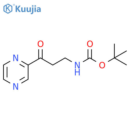 1,1-Dimethylethyl N-[3-oxo-3-(2-pyrazinyl)propyl]carbamate structure
