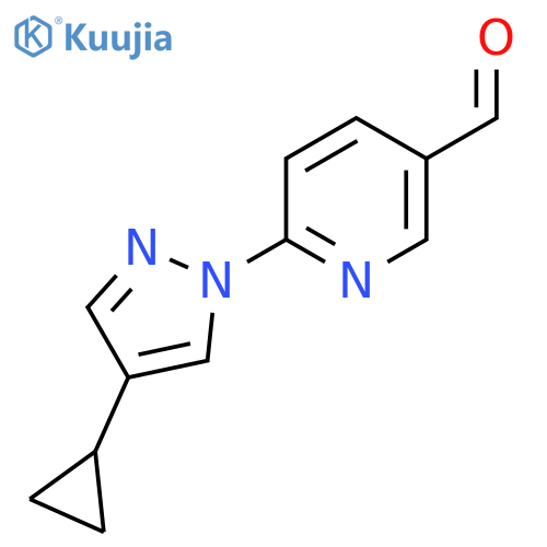 6-(4-cyclopropyl-1H-pyrazol-1-yl)pyridine-3-carbaldehyde structure
