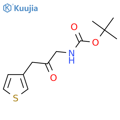 tert-butyl N-[2-oxo-3-(thiophen-3-yl)propyl]carbamate structure