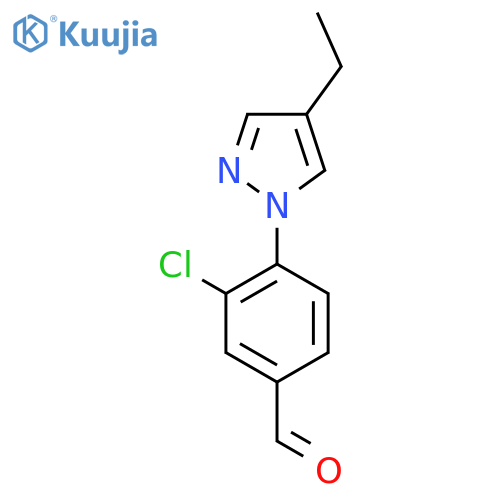 3-chloro-4-(4-ethyl-1H-pyrazol-1-yl)benzaldehyde structure