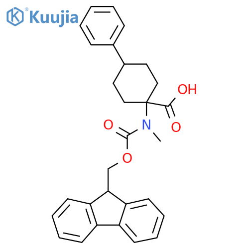 1-({[(9H-fluoren-9-yl)methoxy]carbonyl}(methyl)amino)-4-phenylcyclohexane-1-carboxylic acid structure