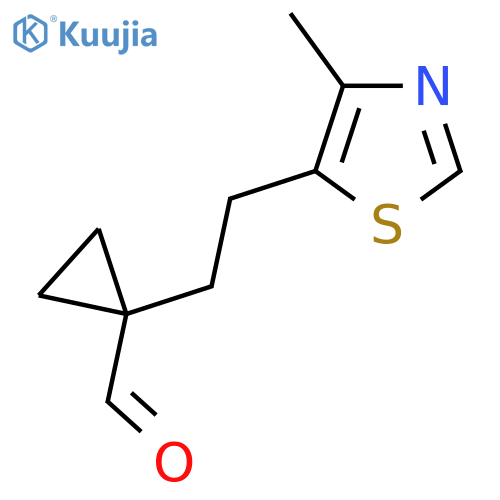1-2-(4-methyl-1,3-thiazol-5-yl)ethylcyclopropane-1-carbaldehyde structure