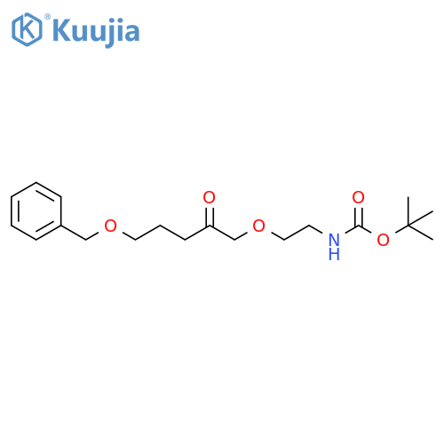 Carbamic acid, N-[2-[[2-oxo-5-(phenylmethoxy)pentyl]oxy]ethyl]-, 1,1-dimethylethyl ester structure
