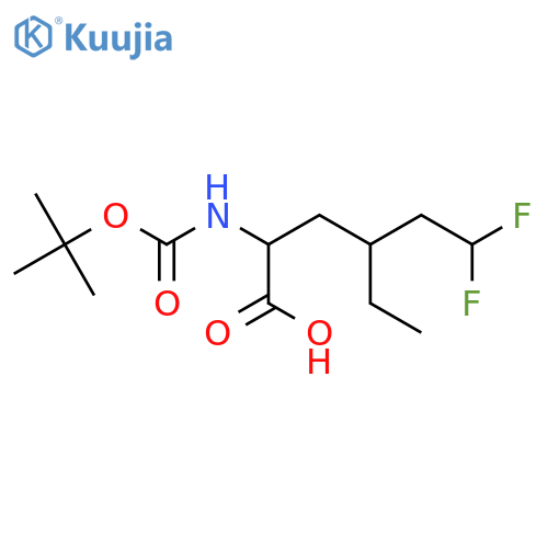 2-{(tert-butoxy)carbonylamino}-4-ethyl-6,6-difluorohexanoic acid structure