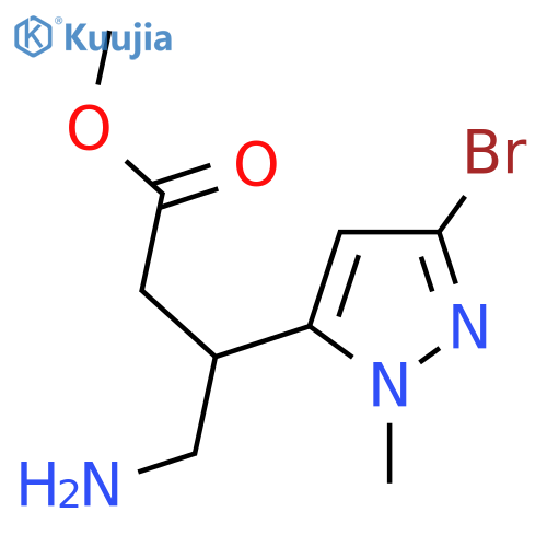 methyl 4-amino-3-(3-bromo-1-methyl-1H-pyrazol-5-yl)butanoate structure