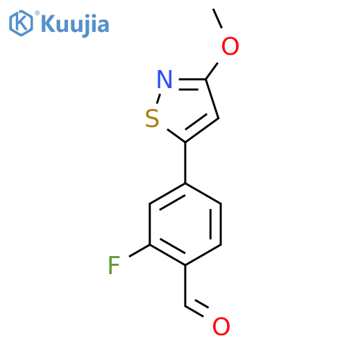 2-Fluoro-4-(3-methoxy-1,2-thiazol-5-yl)benzaldehyde structure