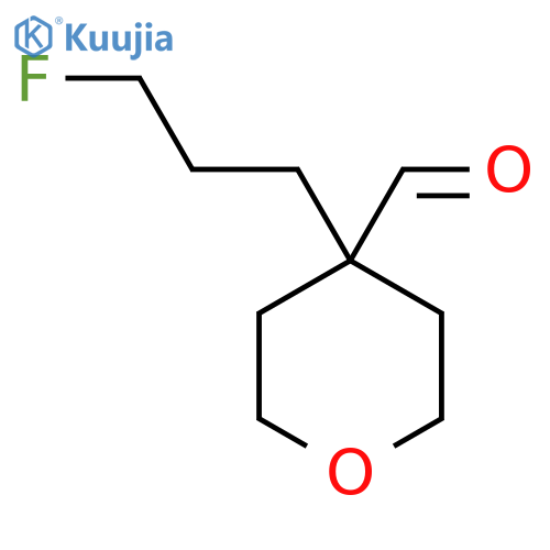 4-(3-fluoropropyl)oxane-4-carbaldehyde structure