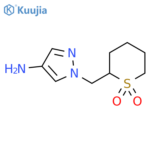 2-(4-amino-1H-pyrazol-1-yl)methyl-1lambda6-thiane-1,1-dione structure