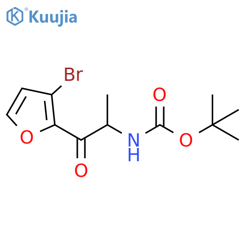Carbamic acid, N-[2-(3-bromo-2-furanyl)-1-methyl-2-oxoethyl]-, 1,1-dimethylethyl ester structure