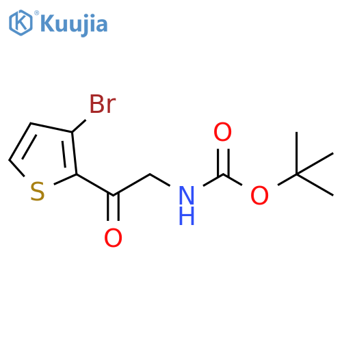 Carbamic acid, N-[2-(3-bromo-2-thienyl)-2-oxoethyl]-, 1,1-dimethylethyl ester structure