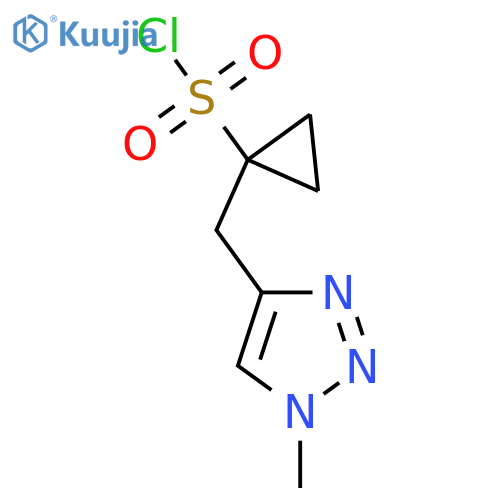 1-(1-methyl-1H-1,2,3-triazol-4-yl)methylcyclopropane-1-sulfonyl chloride structure