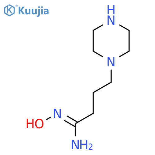 N'-hydroxy-4-(piperazin-1-yl)butanimidamide structure