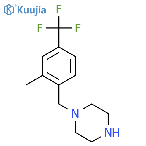 1-{2-methyl-4-(trifluoromethyl)phenylmethyl}piperazine structure