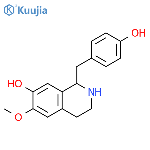 7-Isoquinolinol,1,2,3,4-tetrahydro-1-[(4-hydroxyphenyl)methyl]-6-methoxy- structure