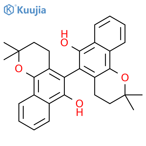 2,2,2',2'-tetramethyl-3,4,3',4'-tetrahydro-2H,2'H-[5,5']bi[benzo[h]chromenyl]-6,6'-diol structure