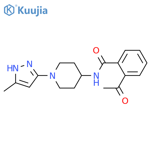 2-acetyl-N-[1-(5-methyl-1H-pyrazol-3-yl)piperidin-4-yl]benzamide structure