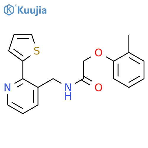 2-(2-methylphenoxy)-N-{[2-(thiophen-2-yl)pyridin-3-yl]methyl}acetamide structure