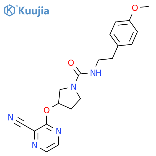 3-[(3-cyanopyrazin-2-yl)oxy]-N-[2-(4-methoxyphenyl)ethyl]pyrrolidine-1-carboxamide structure