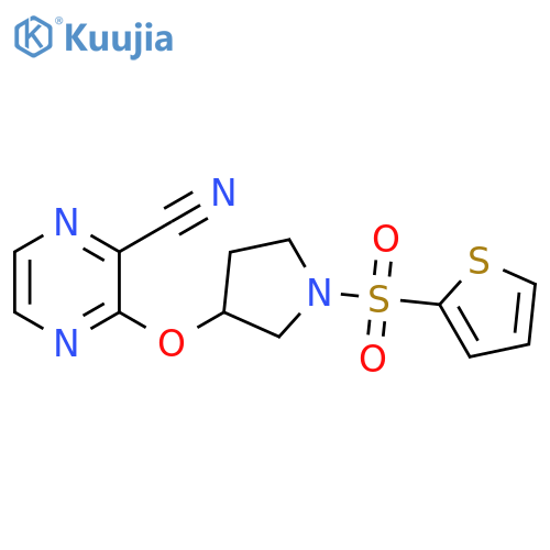 3-{[1-(thiophene-2-sulfonyl)pyrrolidin-3-yl]oxy}pyrazine-2-carbonitrile structure