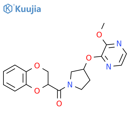 2-{[1-(2,3-dihydro-1,4-benzodioxine-2-carbonyl)pyrrolidin-3-yl]oxy}-3-methoxypyrazine structure