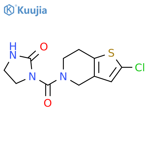 1-{2-chloro-4H,5H,6H,7H-thieno[3,2-c]pyridine-5-carbonyl}imidazolidin-2-one structure