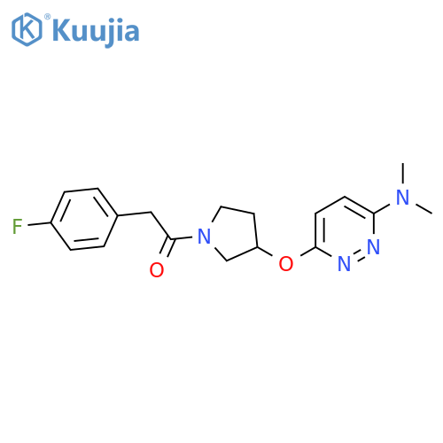 1-(3-{[6-(dimethylamino)pyridazin-3-yl]oxy}pyrrolidin-1-yl)-2-(4-fluorophenyl)ethan-1-one structure