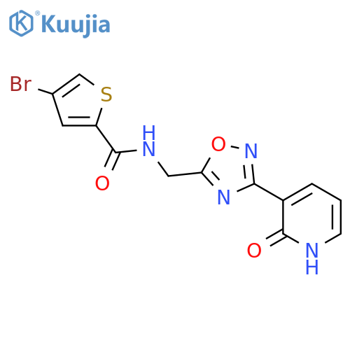 4-bromo-N-{[3-(2-oxo-1,2-dihydropyridin-3-yl)-1,2,4-oxadiazol-5-yl]methyl}thiophene-2-carboxamide structure