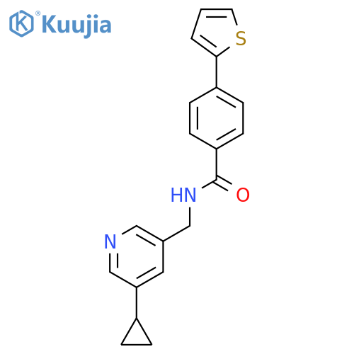 N-(5-cyclopropylpyridin-3-yl)methyl-4-(thiophen-2-yl)benzamide structure