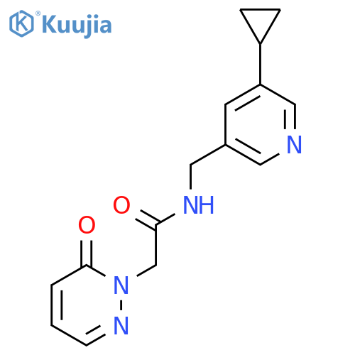 N-(5-cyclopropylpyridin-3-yl)methyl-2-(6-oxo-1,6-dihydropyridazin-1-yl)acetamide structure