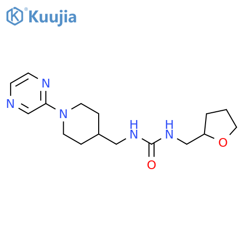 3-[(oxolan-2-yl)methyl]-1-{[1-(pyrazin-2-yl)piperidin-4-yl]methyl}urea structure