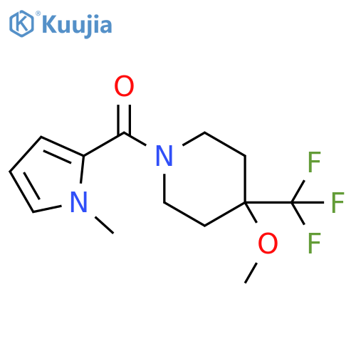 4-methoxy-1-(1-methyl-1H-pyrrole-2-carbonyl)-4-(trifluoromethyl)piperidine structure