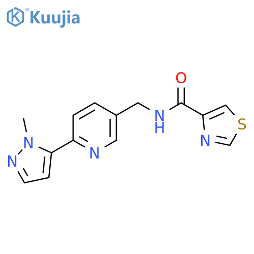 N-{6-(1-methyl-1H-pyrazol-5-yl)pyridin-3-ylmethyl}-1,3-thiazole-4-carboxamide structure