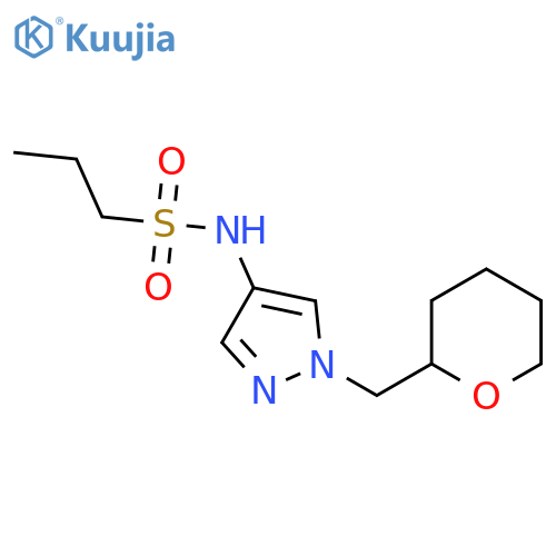 N-(1-((tetrahydro-2H-pyran-2-yl)methyl)-1H-pyrazol-4-yl)propane-1-sulfonamide structure
