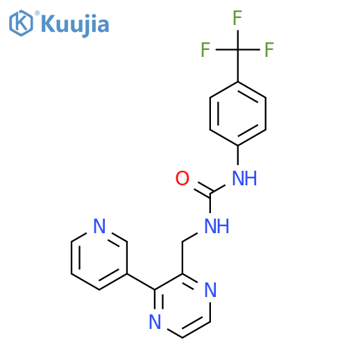 3-{3-(pyridin-3-yl)pyrazin-2-ylmethyl}-1-4-(trifluoromethyl)phenylurea structure