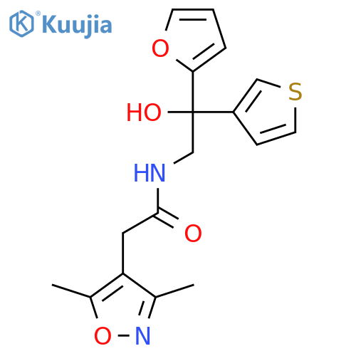 2-(3,5-dimethyl-1,2-oxazol-4-yl)-N-2-(furan-2-yl)-2-hydroxy-2-(thiophen-3-yl)ethylacetamide structure